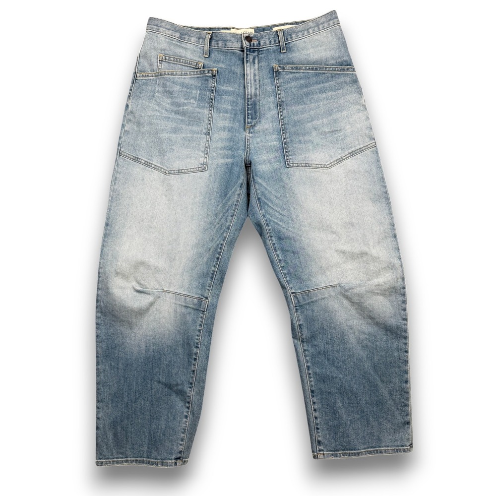 Nili Lotan Jeans Unisex 31 Blue‎ Shon Light Wash Denim Workwear Straight Leg USA